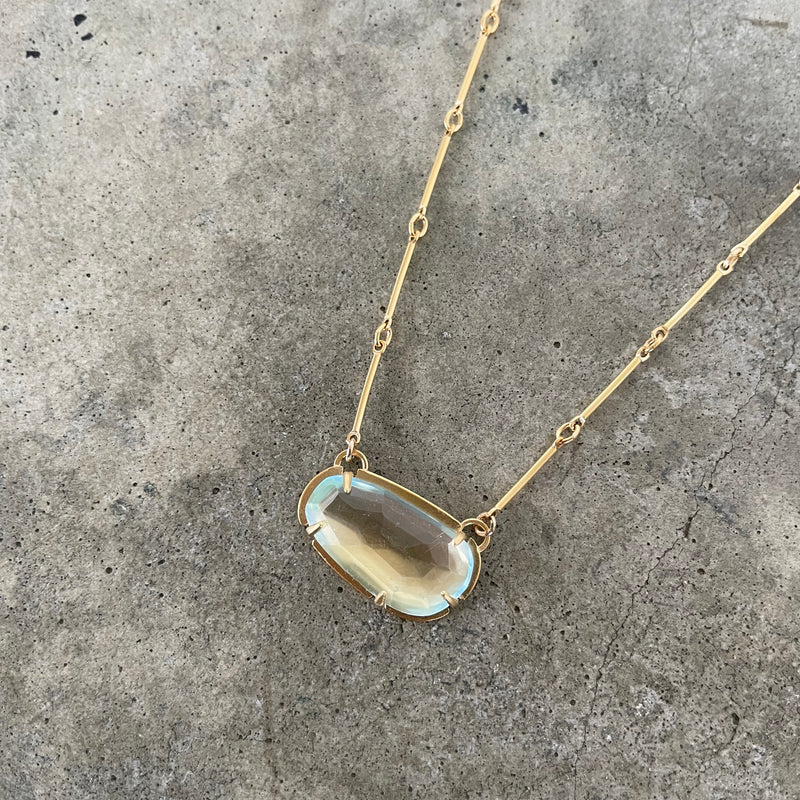 aquamarine freeform necklace