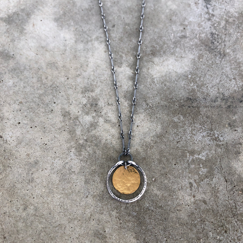 tiny single stirrup necklace - Lisa Crowder Studio