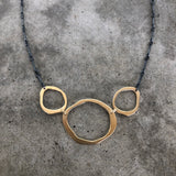 three rough cut graduated necklace