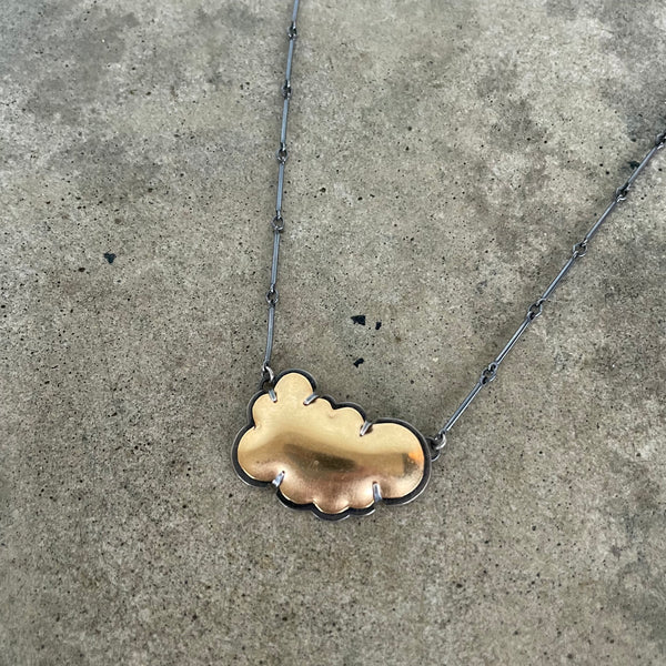 medium gold small cloud necklace