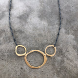 three rough cut graduated necklace