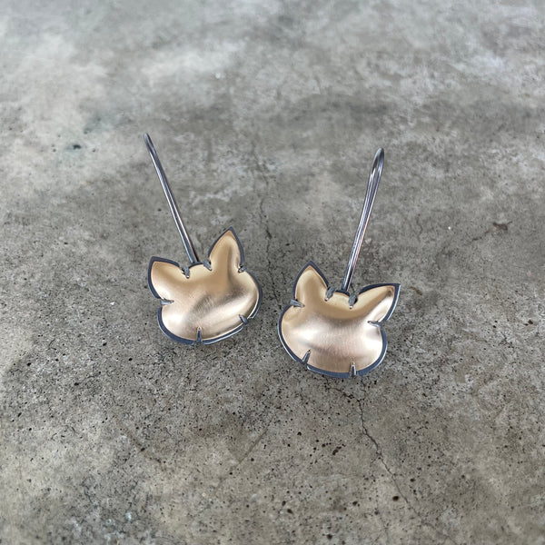 gold cat earrings