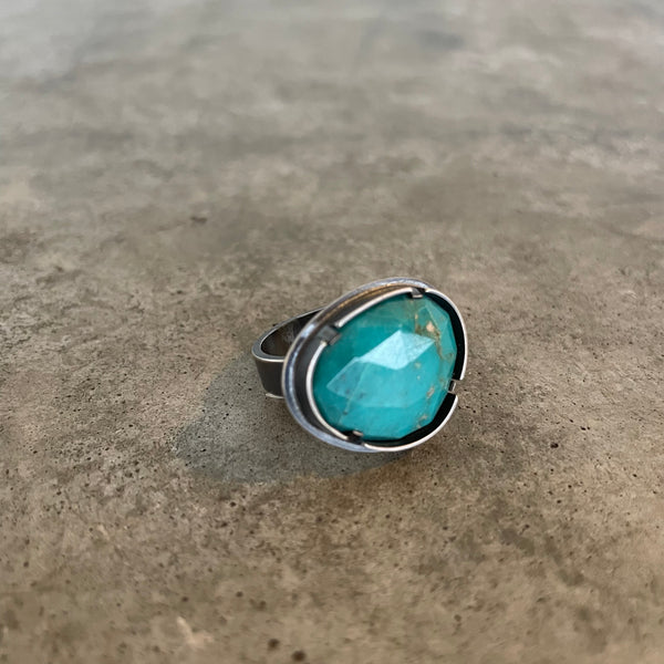 faceted turquoise ring