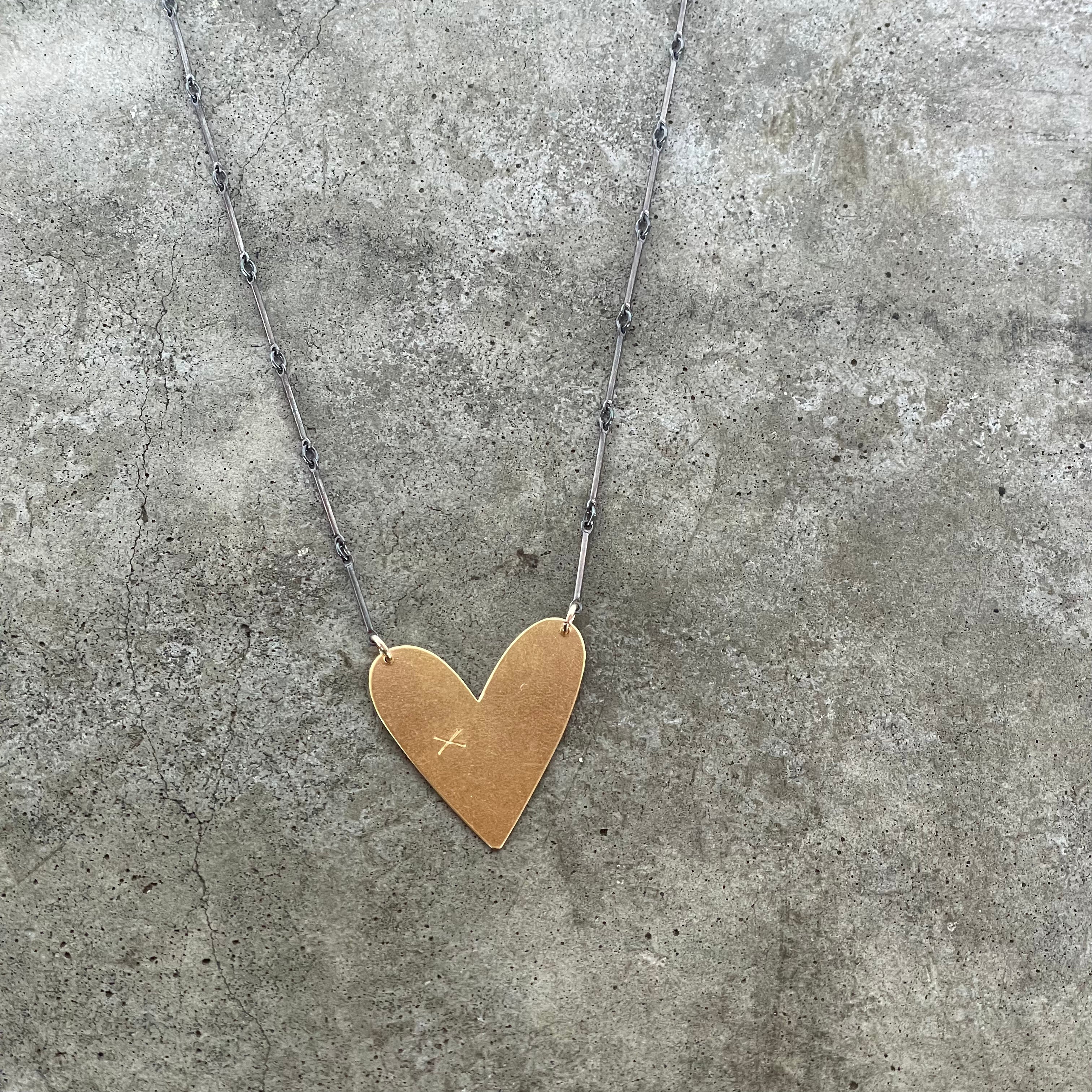 asymmetrical heart necklace-vermeil – Lisa Crowder Studio