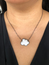 small white enamel cloud necklace - Lisa Crowder Studio