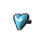 turquoise enamel heart ring - Lisa Crowder Jewelry