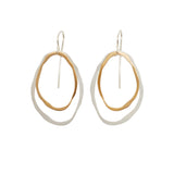 large two layer thin rough cut two-tone earring - Lisa Crowder Studio