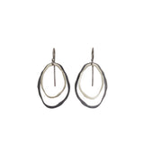 small two layer thin rough cut two-tone earrings - Lisa Crowder Studio