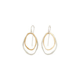 small two layer thin rough cut two-tone earrings - Lisa Crowder Studio