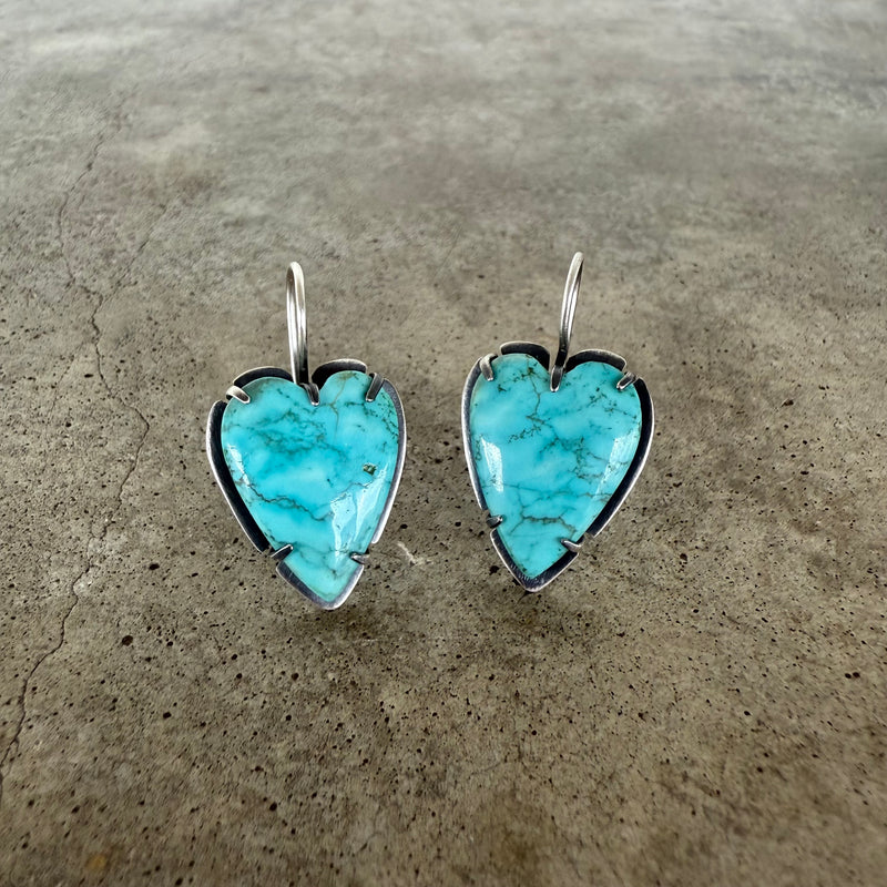 turquoise heart earrings