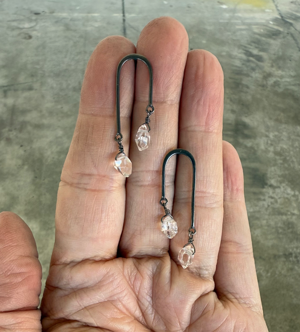 herkimer double drop earrings