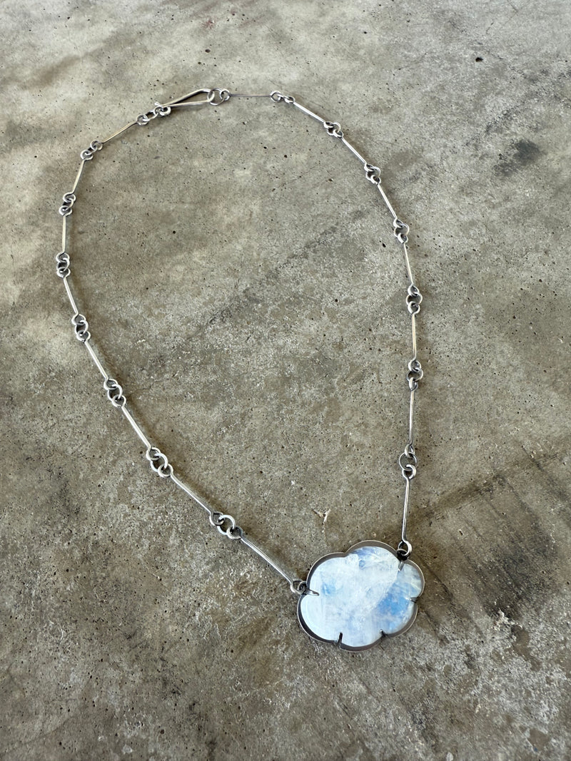 rainbow moonstone cloud necklace