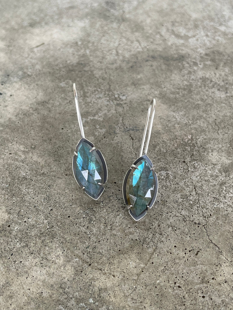 small labradorite marquise earrings