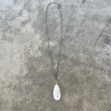 large faceted solar quartz teardrop necklace