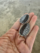 small half and half enamel mesh earrings - Lisa Crowder Studio