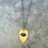 2 tone evil eye heart necklace - Lisa Crowder Studio