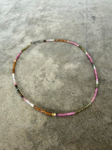 faceted tourmaline cube necklace