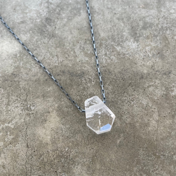 crystal quartz faceted pendant