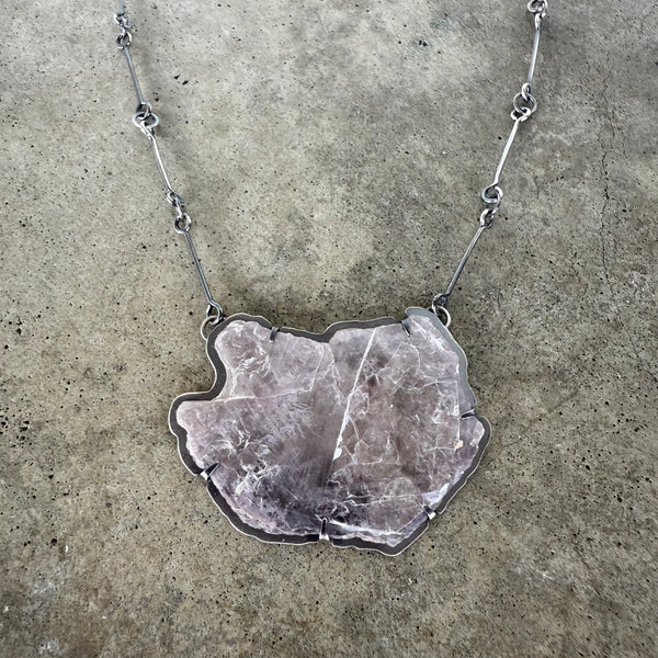 lepidolite freeform necklace