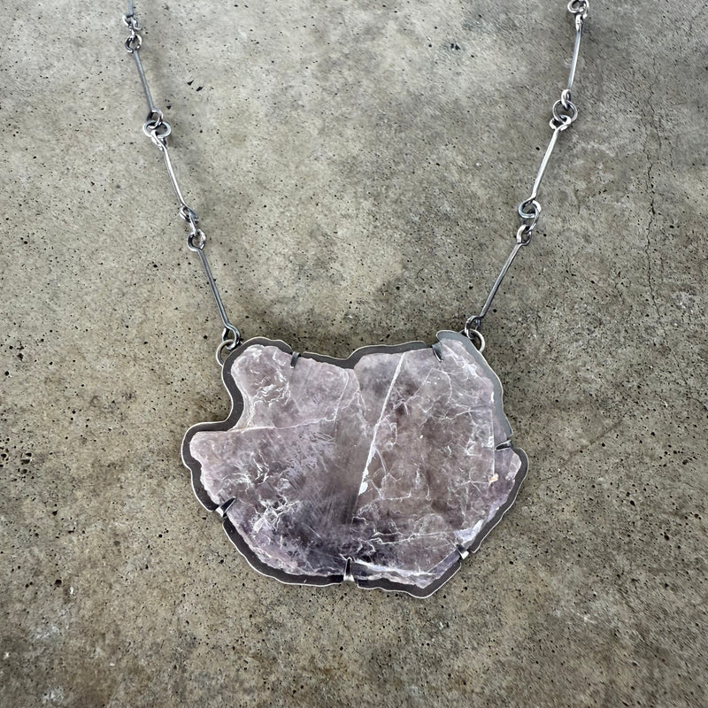 lepidolite freeform necklace