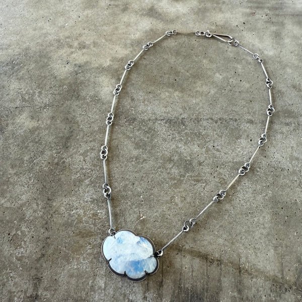 rainbow moonstone cloud necklace