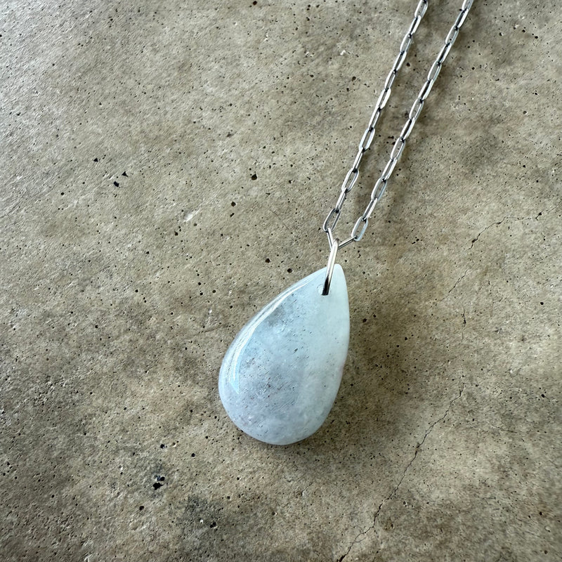 moss aquamarine teardrop necklace