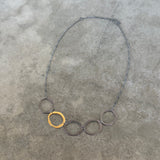 5 rough cut two tone necklace