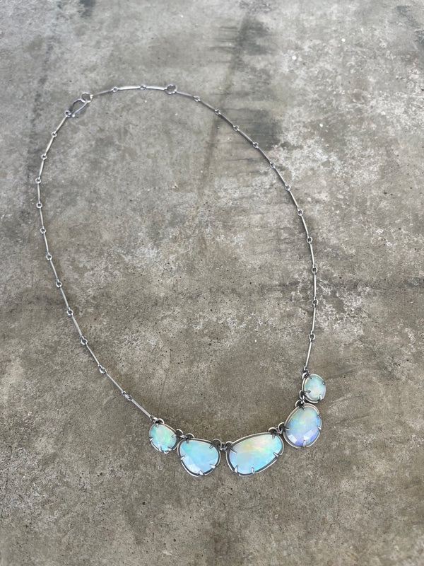 welo opal 5 stone necklace