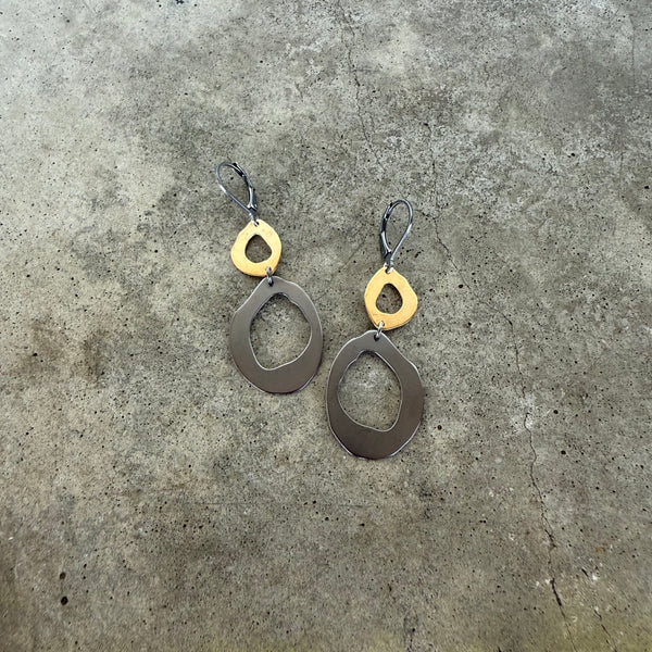 small two rough cut earring