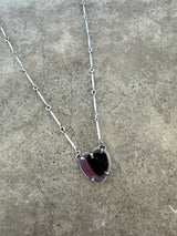 small watermelon tourmaline heart necklace