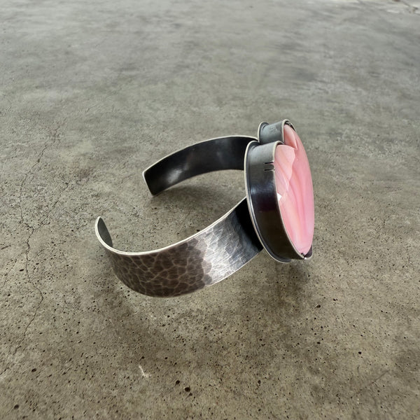 conch pink heart cuff bracelet