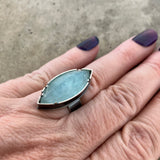 aquamarine rib ring - Lisa Crowder Studio