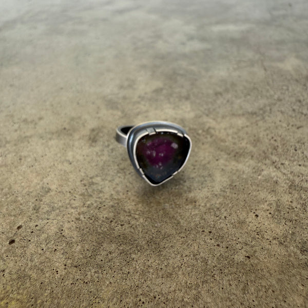 small tourmaline slice ring