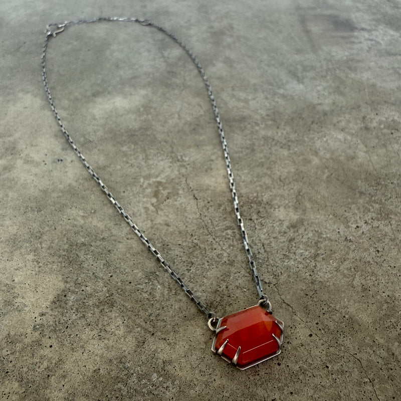 geometric carnelian necklace