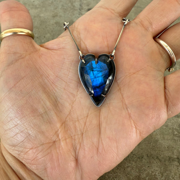 large labradorite heart necklace