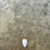 large rainbow moonstone heart necklace - Lisa Crowder Studio