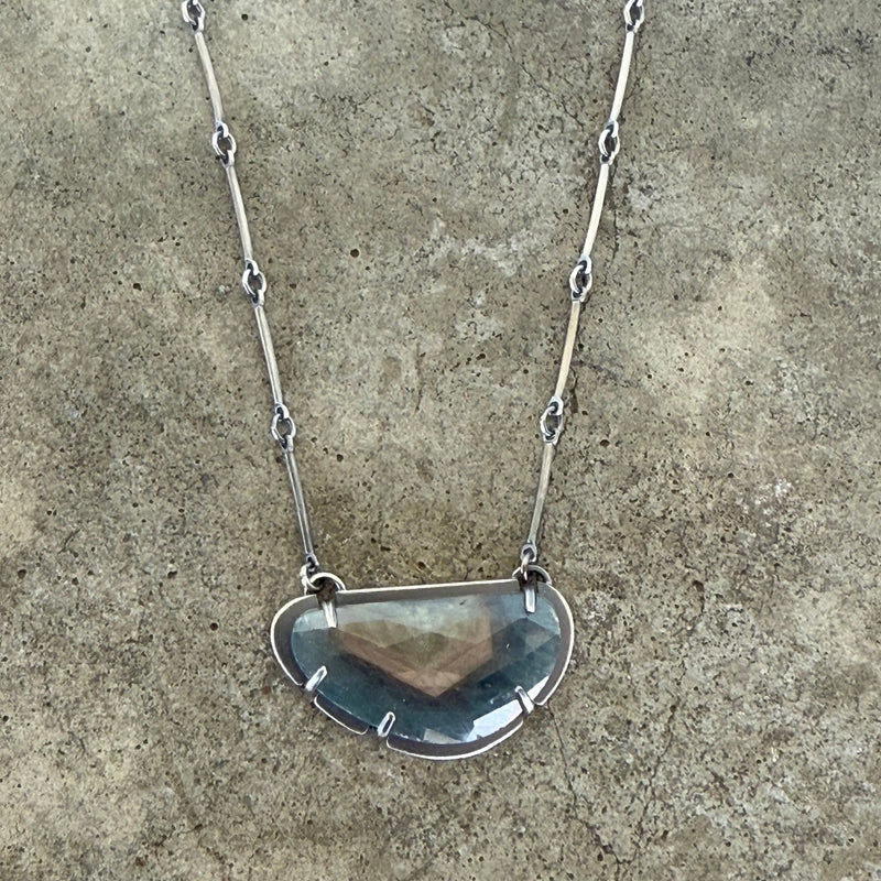 small half moon sapphire necklace