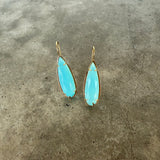 aqua chalcedony teardrop earrings