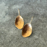single petal drop earrings-vermeil