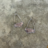 small lepidolite freeform arc earrings