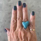 turquoise enamel heart ring