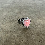 small pink conch heart ring