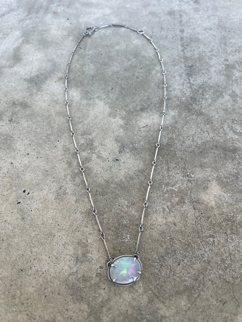 small welo opal single stone necklace