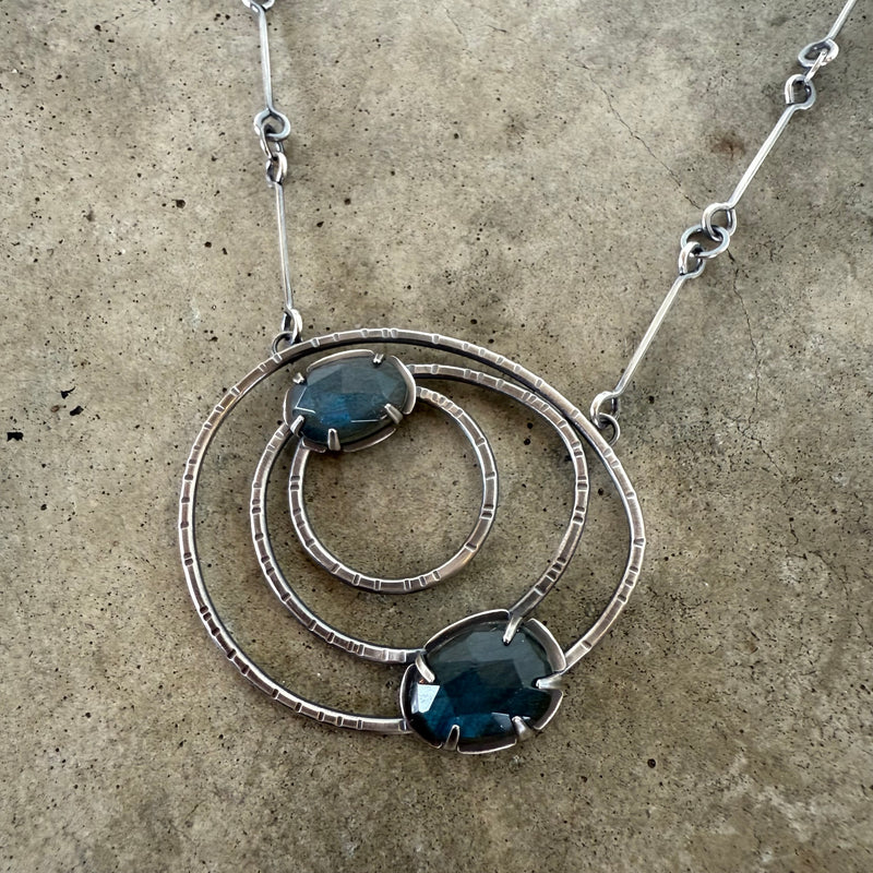 small constellation necklace with labradorite