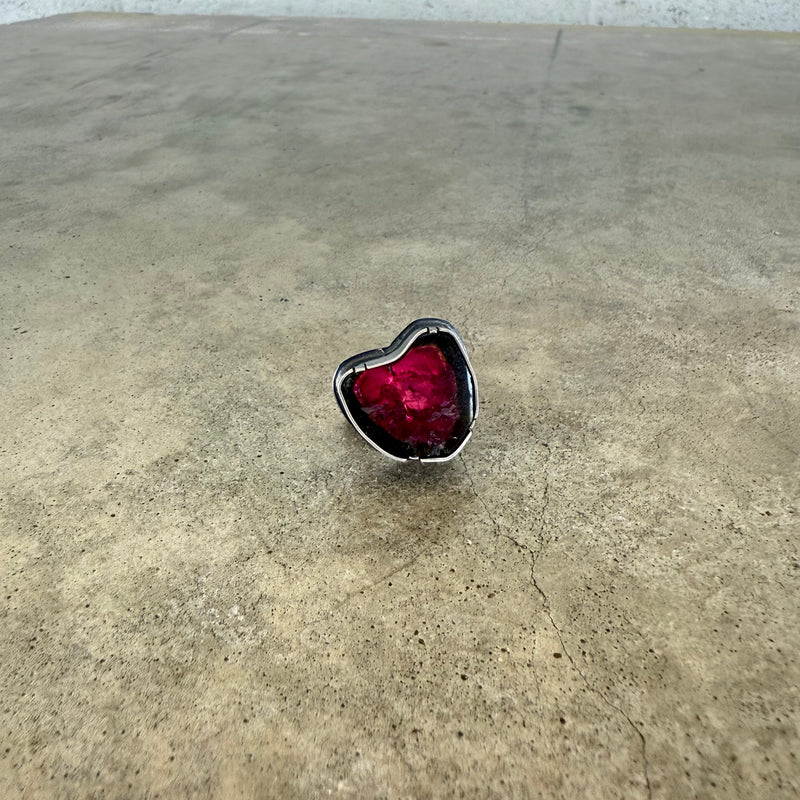 tourmaline heart slice ring