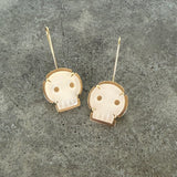 white chalcedony skull earrings