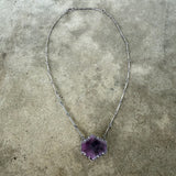 silky sapphire geometric necklace