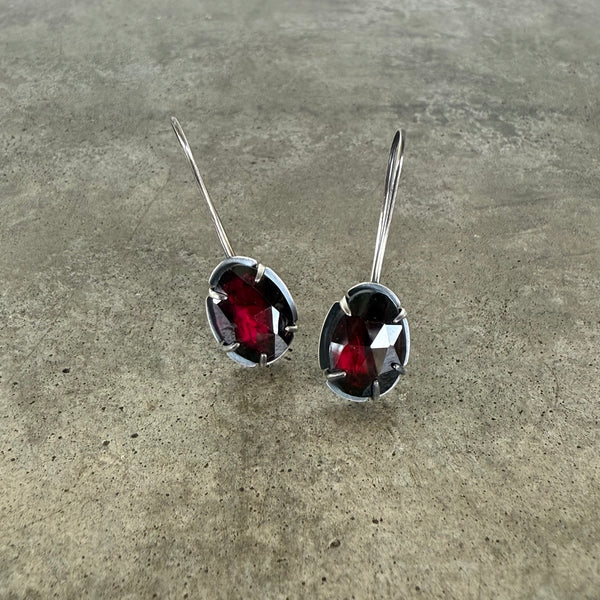 garnet freeform earrings