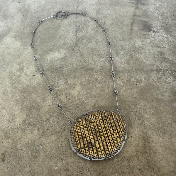 large enamel mesh necklace