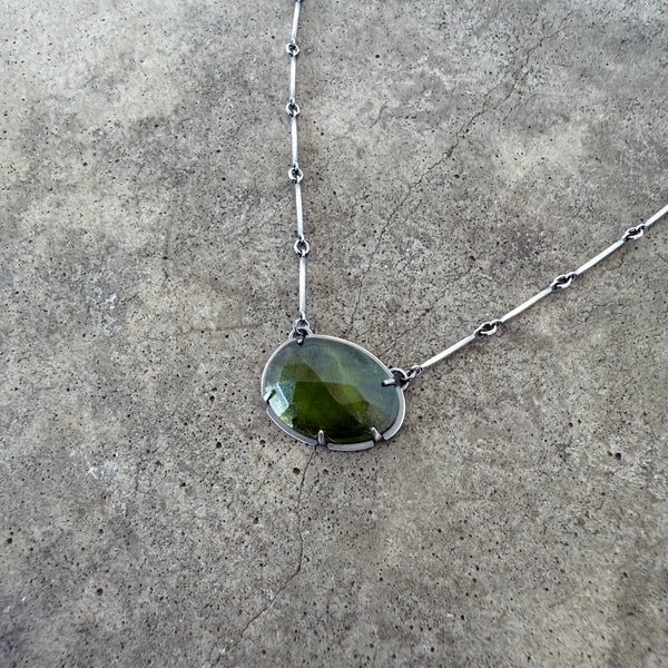 vesuvianite freeform necklace